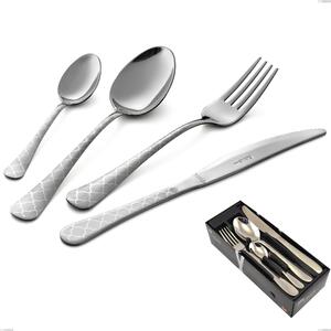 Confezione salvaspazio 24 pezzi coltello economico Oxford Damask, Acciaio 18/0 (aisi 430) Acciaio inciso al Laser, spessore 2 mm mm