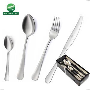 Confezione salvaspazio 24 pezzi coltello economico Oxford Sabbiato , Acciaio 18/0 (aisi 304) Acciaio Sabbiato, spessore 2 mm mm