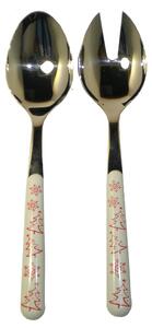 Set insalata due pezzi BRIO BIANCO Natale in acciaio 18/C in confezione Regalo