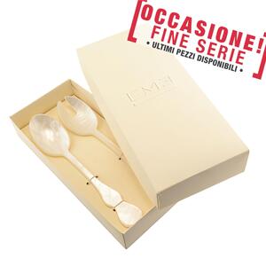 Confezione vetrina 2 pezzi insalata modello CHIC PERLATO BIANCO manicatura perlata bianco