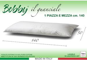 GUANCIALE BOBBY cuscino LETTO 1 PIAZZA E MEZZA lungo cm. 140 MIS. CM. 50 X 140