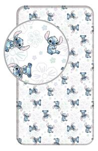 Lenzuolo singolo per bambini in cotone elasticizzato bianco 90x200 cm Lilo and Stitch "Ohana White" - Jerry Fabrics