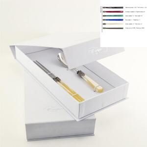Set per cibo coreano con manico Madreperlato, 1 set, bacchette pi� cucchiaio frutta Napoleon EME in confezione a libro