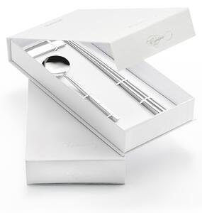 Set KYOTO SUSHI in acciaio 18.10 forgiato accoglie 3 posate finitura inox lucido pi� poggia posate in confezione regalo a Libro