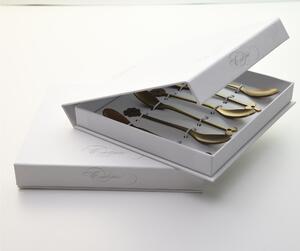 Cucchiaini Espresso e Moka CADEAU in acciaio 18.10 AISI430 112 mm set 6 pezzi SAHARA ORO Opaco in confezione a Libro