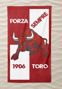 TELO MARE SPORT FORZA TORO misura grande cm. 90 X 170 e cartolina TORINO È STATA e resterà GRANATA