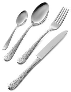 Servizio Posate 1 Posto tavola Pezzi PORTOFINO in acciaio 18.10 (AISI 304) spessore 3 mm, Composizione 1 Coltello 1 Forchetta 1 Cucchiaio 1 Cucchiaino caff� Martellato lucido