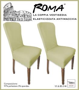 COPPIA coprisedia ELASTICIZZATO ROMA antimacchia in TINTA UNITA