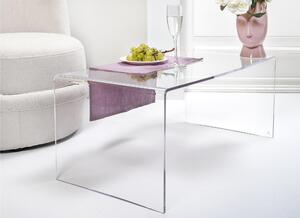 Tavolino, Basso da Th� MILVIO Dimensioni 81x40x h 36 cm, Corpo trasparente plexiglass 8 mm portata massima 8 kg
