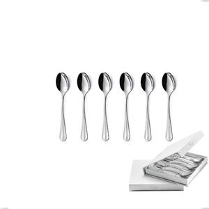 Confezione a libro 6 pezzi cucchiaini caff� Royal, acciaio 18-10 lucido, spessore 2.5 mm