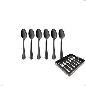 Confezione vetrina 6 pezzi moka Royal Retr� PVD Black, Acciaio inox 18/10 antico, spessore 2.5 mm, pvd black