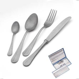Servizio di posate 75 pezzi in astuccio regalo Royal Retro, Acciaio inox 18-10 finitura vintage, spessore 2.5 mm
