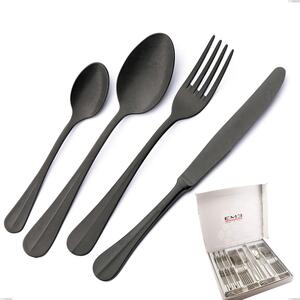 Cofanetto 24 pezzi Royal Retr� PVD Black, Acciaio inox 18/10 antico, spessore 2.5 mm, pvd black