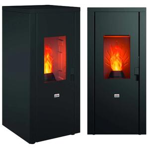 Queen Stufa a Pellet Ventilata 7 kW Capacit Serbatoio 15 Kg Volume Riscaldabile 168 m3 colore Nero - EVO 7.0
