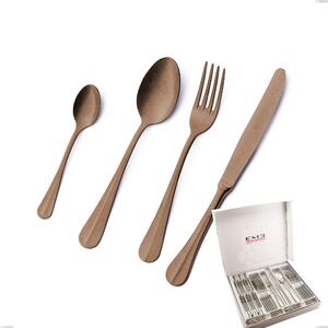 Cofanetto 24 pezzi Royal Retr� PVD Chocolate, Acciaio 18/10 antico, spessore 2.5 mm, pvd chocolate
