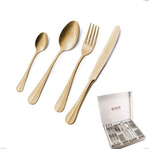 Cofanetto 24 pezzi Royal Retr� PVD Gold, Acciaio 18/10 antico, spessore 2.5 mm, pvd oro