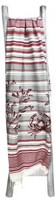 TELO MARE FOUTA GRANCHIO Rosso misura GRANDE con zaino Spiaggia KEEP CALM CM.100X200
