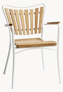 Sedia da giardino impilabile in legno di teak con braccioli Ellen