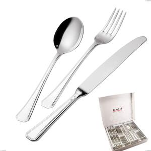 Cofanetto 24 pezzi Savoia Argentato 3 mm spessore argento 25 micron, Acciaio inox 18/10 (AISI304) Argento 25 micron, spessore 3 mm