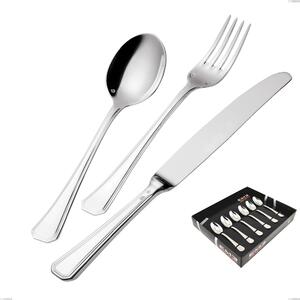 Confezione vetrina 6 pezzi moka Savoia Argentato 3 mm spessore argento 25 micron, Acciaio inox 18/10 (AISI304) Argento 25 micron, spessore 3 mm