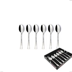 Confezione vetrina 6 pezzi caff� Savoia Argento 8 micron, Acciaio inox Aisi 304 Finitura Argentata, spessore argento 8 micron, spessore posata 3 mm
