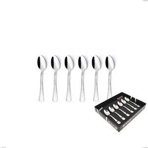 Confezione vetrina 6 pezzi moka Savoia Argento 8 micron, Acciaio inox Aisi 304 Finitura Argentata, spessore argento 8 micron, spessore posata 3 mm