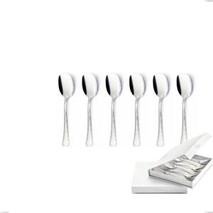 Confezione a libro 6 pezzi cucchiaini gelato Savoia Argento 8 micron, Acciaio inox Aisi 304 Finitura Argentata, spessore argento 8 micron, spessore posata 3 mm