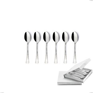 Confezione a libro 6 pezzi cucchiaini caff� Savoia Argento 8 micron, Acciaio inox Aisi 304 Finitura Argentata, spessore argento 8 micron, spessore posata 3 mm