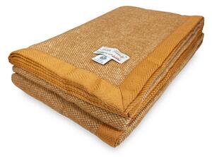 COPERTA leggera PRIMAVERILE NANTES estiva IN LANA MERINO FINE matrimoniale 2 PIAZZE beige