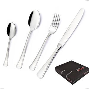 Confezione regalo 49 pezzi Savoia Argento 8 micron, Acciaio inox Aisi 304 Finitura Argentata, spessore argento 8 micron, spessore posata 3 mm