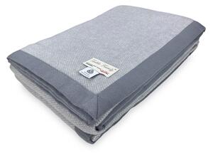 COPERTA leggera PRIMAVERILE NANTES estiva IN LANA MERINO FINE matrimoniale 2 PIAZZE grigio