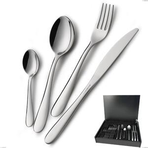 Servizio di posate 24 pezzi in astuccio di legno coltello economico Segno, Acciaio inox 18/10 (AISI304), spessore 1.8 mm