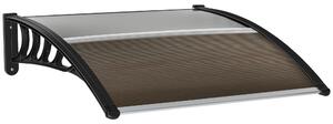 Outsunny Tettoia da Esterno in Policarbonato per Porte e Finestre con Kit Montaggio 100x100x26cm - Marrone|Aosom