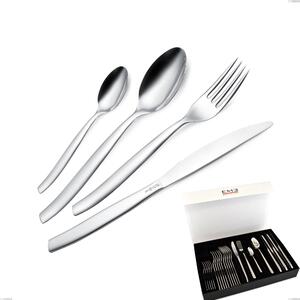 Set di posate 24 pezzi Shark in confezione panoramica a libro con 6 coltelli bistecca, Acciaio inox 18/C (AISI430), spessore 2.00 mm