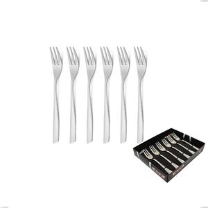 Confezione vetrina 6 pezzi forchettine dolce Shark Sabbiato, Acciaio 18/0 Acciaio Satinato, spessore 2 mm