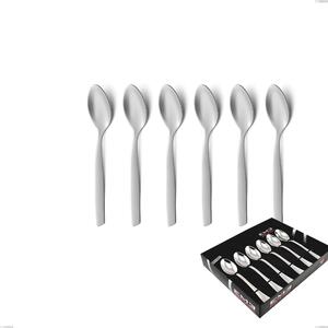 Confezione vetrina 6 pezzi caff� Shark Sabbiato, Acciaio 18/0 Acciaio Satinato, spessore 2 mm
