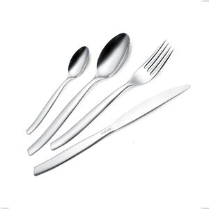 Servizio Posate in acciaio 48 pezzi 12 posti con coltelli bistecca tavola SHARK in acciaio 18.C lucido spessore 2 mm