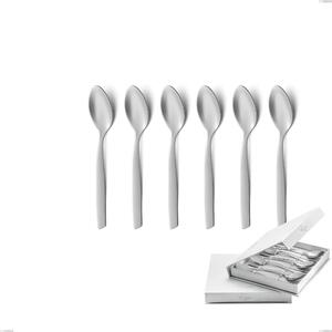 Confezione a libro 6 pezzi cucchiaini caff� Shark Sabbiato, Acciaio 18/0 Acciaio Satinato, spessore 2 mm
