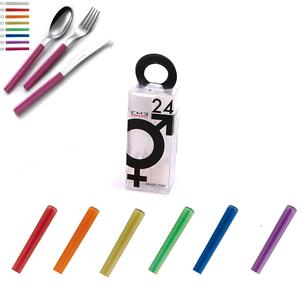 Set di Posate Colorate assortite in 6 colori SKY 24 pezzi in acciaio Materiale 18/0 AISI 430 Nichel Free in Confezione YOU And Me