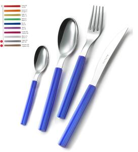 Set Posate colorate SKY 1 Coltello 1 Forchetta 1 Cucchiaio 1 Cucchiaino caff� in acciaio Materiale 18/0 AISI 430 Nichel Free manico in metacrilato colorato