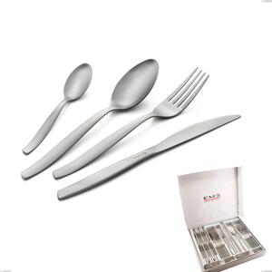 Cofanetto 24 pezzi coltello da Bistecca seghettato Shark Sabbiato, Acciaio 18/0 Acciaio Satinato, spessore 2 mm