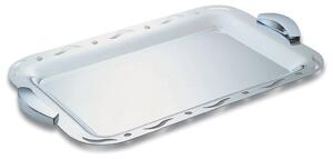 Vassoio Rettangolare con manici 38x27,5 cm - Linea Punto e Virgola EME in acciaio inox Lucido traforato