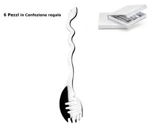 Cucchiaini Miele e Olive 6 pezzi Temptation in acciaio inox 18/10 Lucido spessore 2 mm in Gift Box