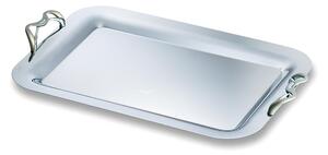 Vassoio Rettangolare Piccolo Dimensioni 38x27,5 cm - con manici Linea ALEX EME in acciaio inox Lucido