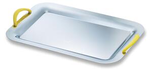 Vassoio Rettangolare in Acciaio inox Lucidato a specchio Dimensioni 48x32,2 cm - con manici Linea GUMMY EME in acciaio inox Lucido
