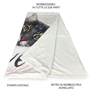 Coperta Gatto animale di natale rosso bianco nero Coperta Pile