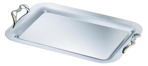Vassoio Rettangolare MEDIO Dimensioni 43x30 cm - con manici Linea ALEX EME in acciaio inox Lucido