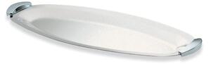 Vassoio pesce ovale con manici 60 cm DOMINO SABBIATO EME in acciaio inox sabbiato