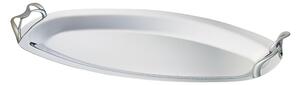 Vassoio da Pesce ovale in Acciaio inox 18/10 ALEX Lucidato a specchio cm 60 con maniglie in metallo acciaio Lucido
