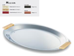 Vassoio Ovale inox lucido Seville 41 cm con manici colorati